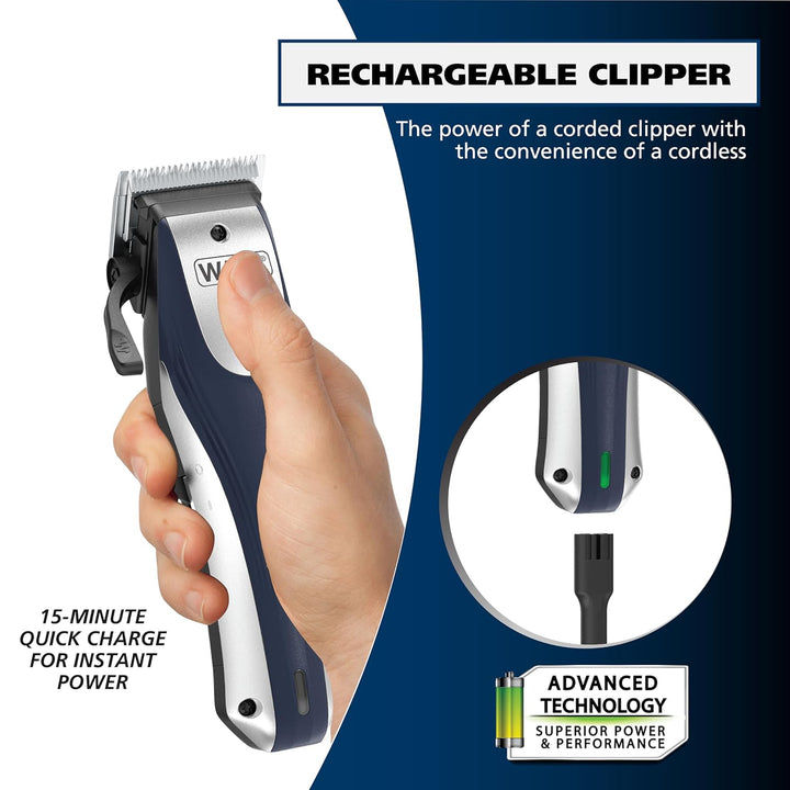 Lithium Ion Pro Rechargeable Cordless Hair Clippers for Men, Woman, & Children with Smart Charge Technology for Convenient at Home Haircutting - Model 79470