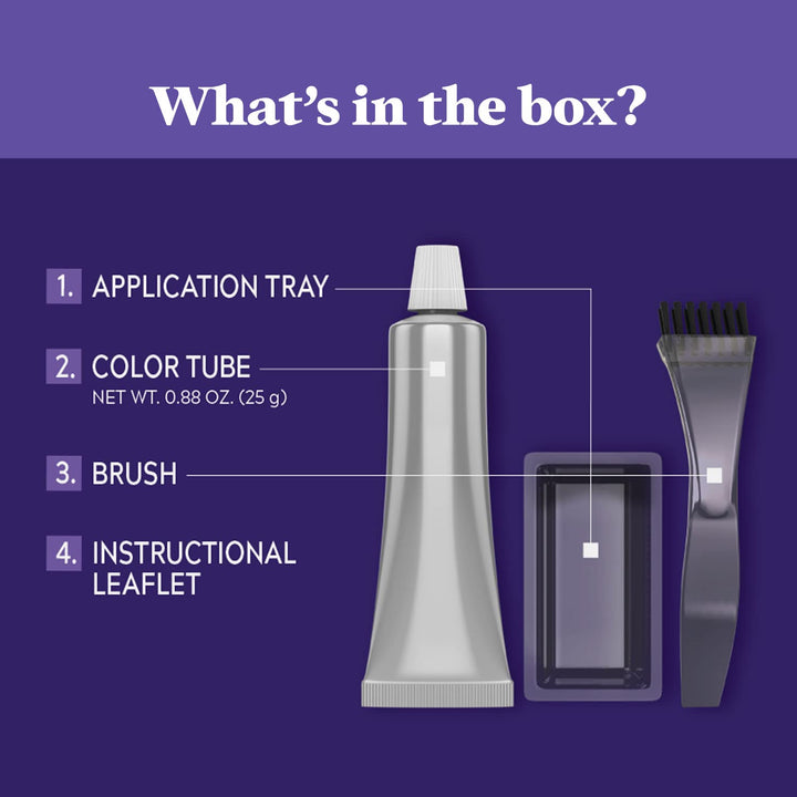 Touch of Gray Mustache & Beard, Beard Coloring for Gray Hair with Brush Included for Easy Application, Great for a Salt and Pepper Look - Dark Brown & Black, B-45/55, Pack of 1