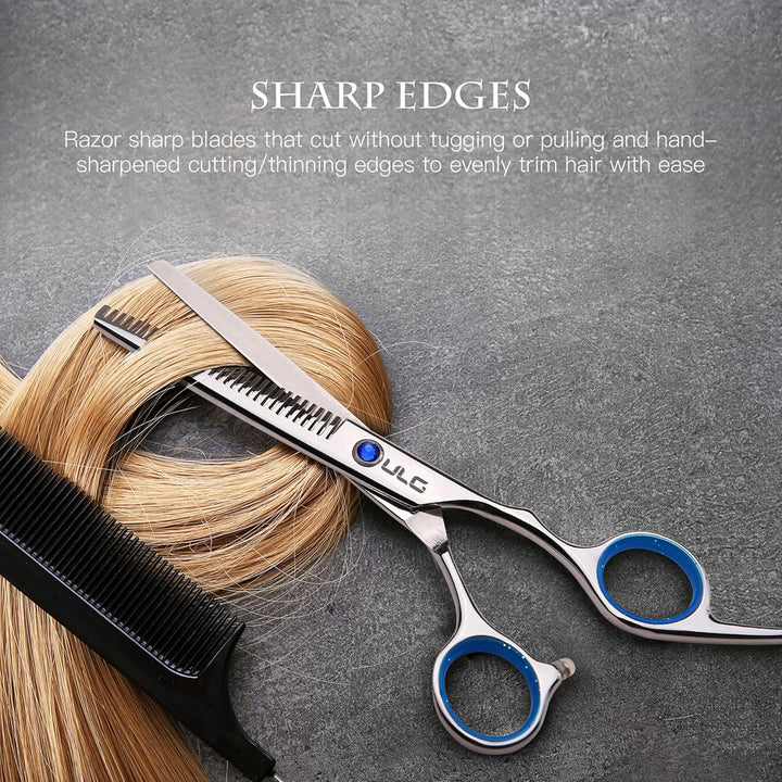 Hair Cutting Scissors Thinning Shears Kit  Professional Barber Hairdressing Texturizing Salon Razor Edge Scissor Japanese Stainless Steel 6.5 Inch