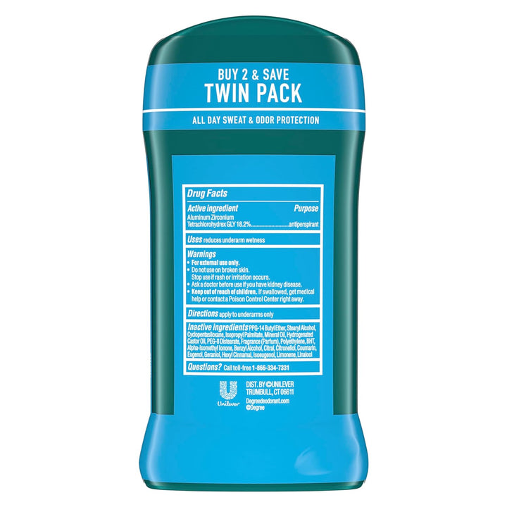 Men Original Antiperspirant Deodorant Cool Rush Twin Pack 48-Hour Sweat & Odor Protection Antiperspirant for Men 2.7 Oz