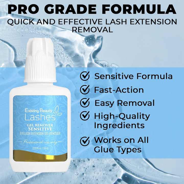 2 Pack Sensitive Lash Remover for Lash Extensions - Clear Eyelash Extension Remover Gel - Fast-Acting Lash Extension Remover, Efficient Lash Glue Remover 15 Ml Ea -  Lashes