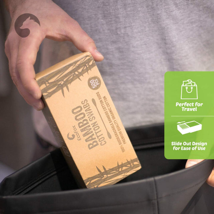 Bamboo Cotton Swabs 500 Count | Biodegradable & Organic Cotton Buds | Double Tipped Sticks | 100% Eco-Friendly & Natural | Perfect for Makeup & Nail Applications, Arts & Crafts, Removing Dust & Dirt…