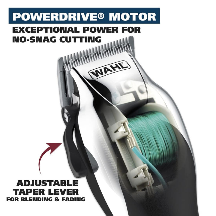 USA Chrome Pro Corded Clipper Complete Haircutting Kit for Men – Powerful Total Hair Clipping, Beard Trimming, & Grooming - Model 3024635