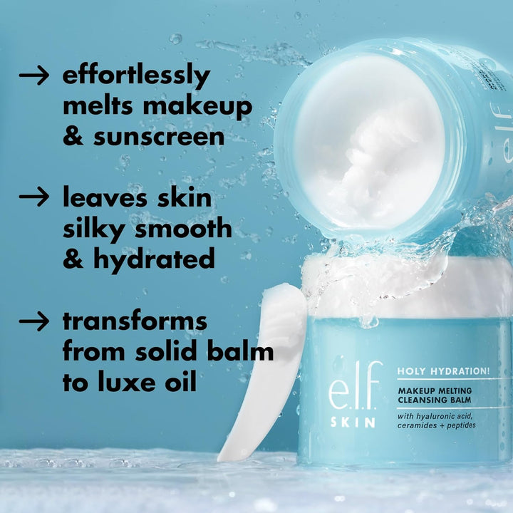 SKIN Holy Hydration! Makeup Melting Cleansing Balm, Face Cleanser & Makeup Remover, Infused with Hyaluronic Acid to Hydrate Skin