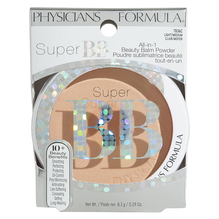 Super BB Cream All-In-1 Beauty Balm Powder Light/Medium | Dermatologist Tested, Clinicially Tested