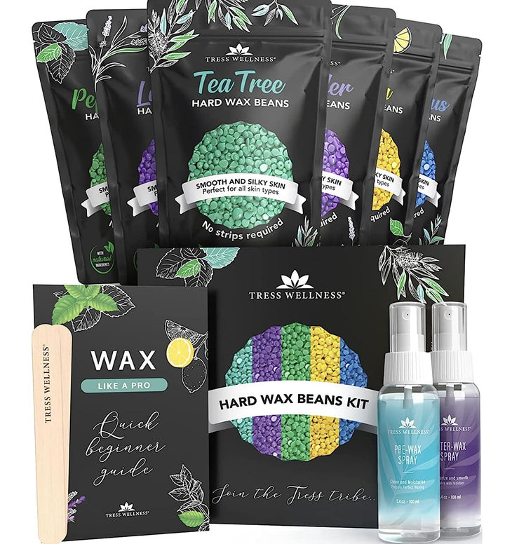 Wax Beads for Sensitive Skin - Safe for Face & Skin - Dermatologically Tested - At-Home Kit for Face, Bikini, Brazilian & Full Body - Bikini Star 1.2Lb