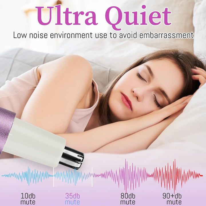 Nose and Ear Hair Trimmer for Women Men,2 in 1 Painless Eyebrow Hair Trimmer with USB Rechargeable,Portble Waterproof Facial Hair Removal with Dual-Edge Blades for Smoother Cutting (Purple)