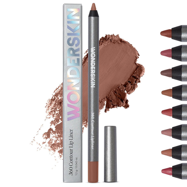 Lipliner Pencil - 360 Contour Lipliner, Long Lasting, Sharpenable, Waterproof and Transfer-Proof Brown Lip Liner Pencil (Saddle)