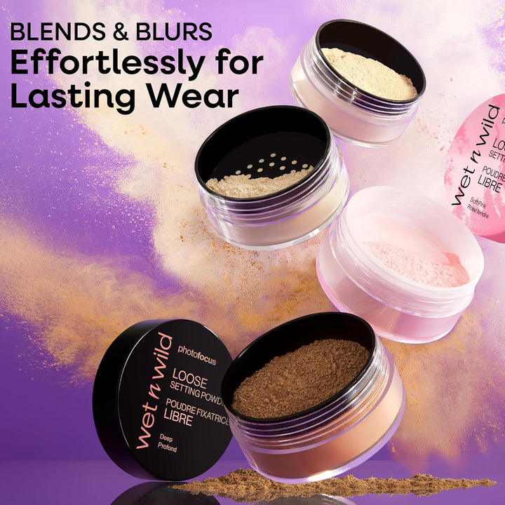 Photo Focus Loose Baking Setting Powder, Highlighter Makeup, Fair to Medium & Tan Skin Tones - Translucent