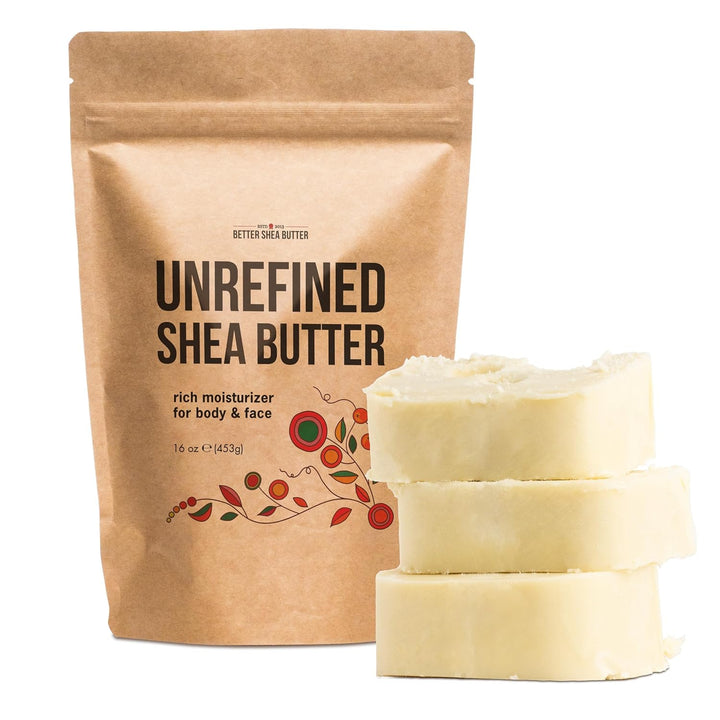 Raw Shea Butter - 100% Pure African Unrefined Shea Butter for Hair | Skin Moisturizer for Face and Body | Use for Soap Base, DIY Whipped Lotion, Lip Balm - 8 Oz Block