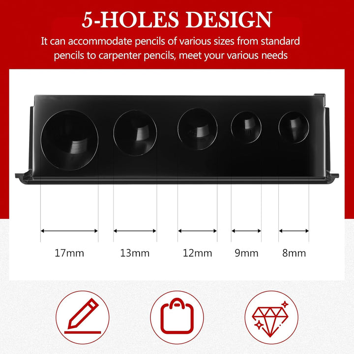 2 Pcs 5 Hole Cosmetic Long Point Manual Pencil Sharpener with Plastic Lid Makeup Eyeliner Pencil Sharpener(Black)