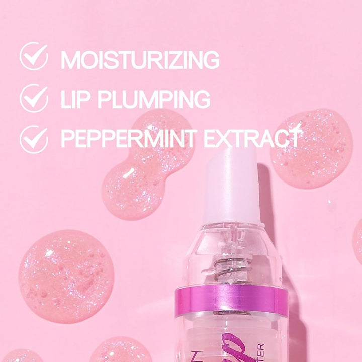 Lip Plumper Gloss, Natural Spicy Lip Plumping Booster, Ultra-Hydrating & Nourishing Plump Lip Plumper, Glossy Finish Fuller Lip Plumping Oil for Women Girls, 01#