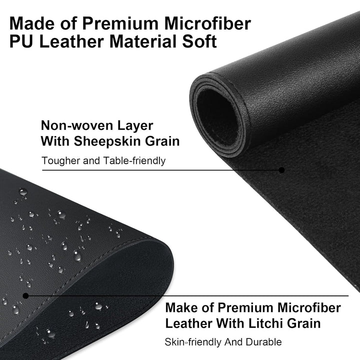 Nail Art Table Mat,Foldable Nail Arm Rest Pad for Nails,Soft Microfiber PU Leather Nail Mat for Table,Waterproof Manicure Pad,Nail Table Pad for Nail Technician Salon Home-Black