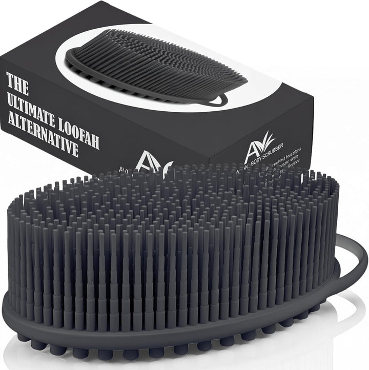 Silicone Body Scrubber – Gentle Shower Brush & Loofah Alternative- Food Grade & Lab Tested – Fast-Drying, Hygienic, Bpa-Free Silicone Body Gentle Exfoliator (Lavender, Massage)