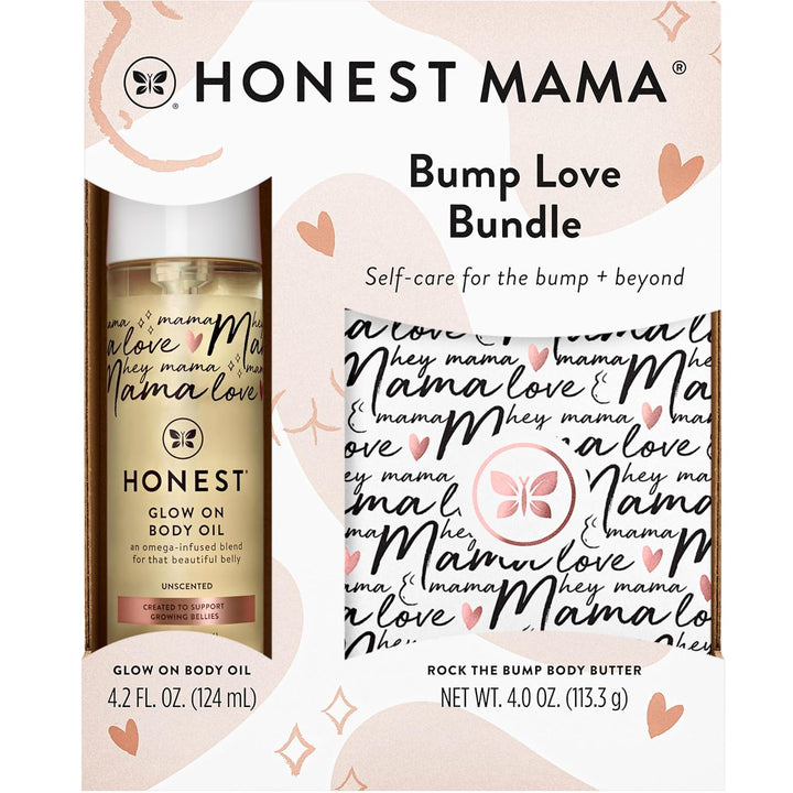 Honest Mama Body + Belly Bump Love Bundle | Moisturizing, Plant Based Oil + Stretch Mark Butter Cream