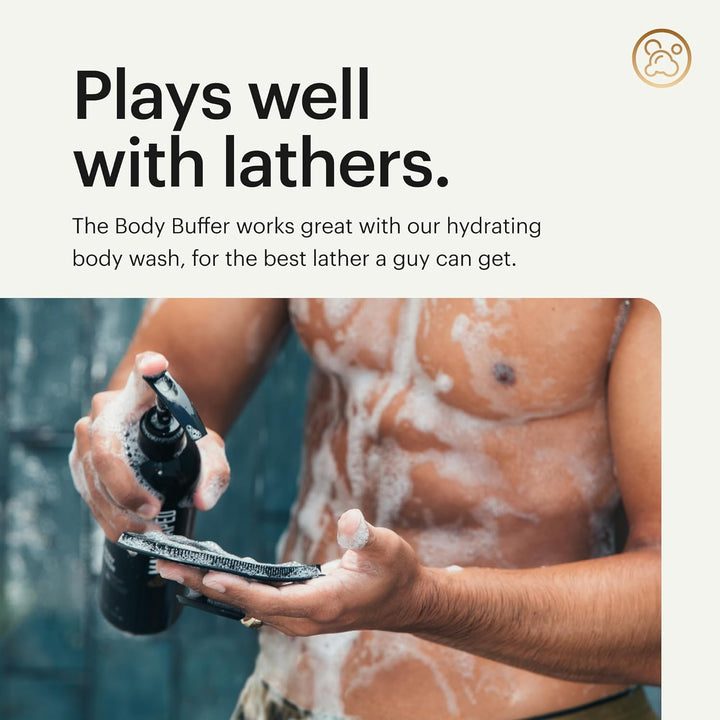 ® the Body Buffer Premium Silicone Scrubber for Nourishing, Cleaning & Exfoliating Your Skin - Lather Boosting Bristles with Ergonomic No-Slip Handle, Long-Lasting & Easy to Clean (1-Pack)