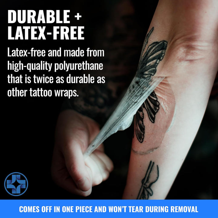 Tattoo Aftercare Bandage 3 Sheets (Large Pack, 8 in X 10 In) – Convenient, Faster Tattoo Healing and Protection – Sterile, Waterproof, and Latex-Free