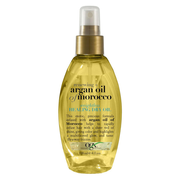 Renewing + Argan Oil of Morocco Weightless Healing Dry Oil Spray, Argan Oil for Hair Care, Lightweight Mist for Split Ends, Frizz Control & Shine, Paraben & Sulfated-Surfactants Free, 4 Fl Oz