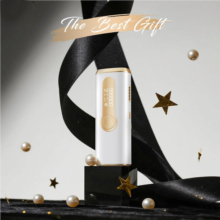 Laser Hair Removal, IPL Laser Hair Removal Device for Women & Men, Safe At-Home Nearly Painless 45°F Ice-Cooling Contact, Long-Lasting Result for Full Body & Face, Off-White