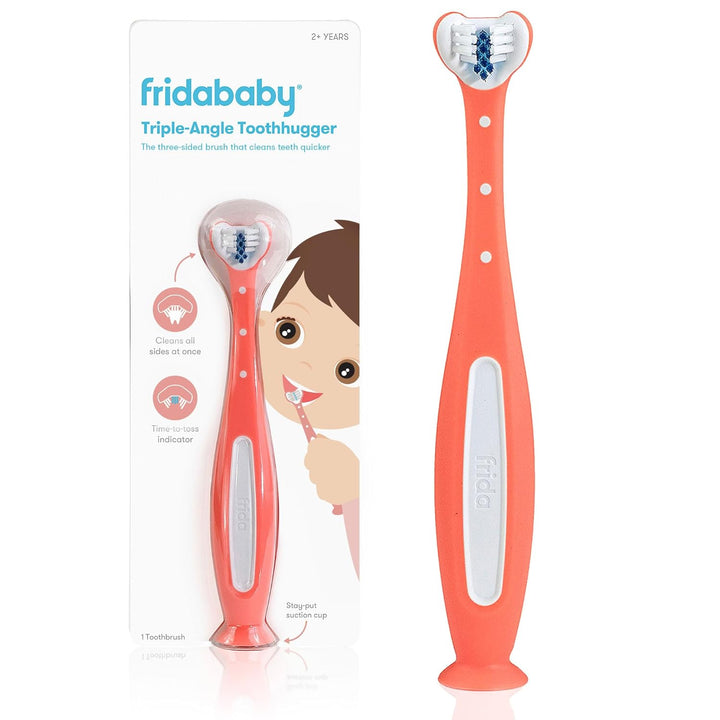 Triple-Angle Toothhugger Training Toddler Toothbrush | Toddler Toothbrush 2 Years and Up, Cleans All Sides at Once | Blue