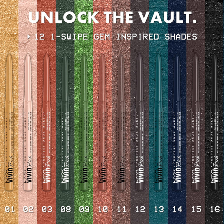 Mechanical Eye Pencil,Vivid Rich Mechanical, Creamy Retractable Eyeliner - Always Onyx, Black Eyeliner