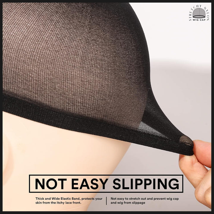 Wig Cap,Black Wig Cap 20 Pieces Wig Caps, Black Stocking Caps, Stretchy Nylon Wig Stocking Caps for Women