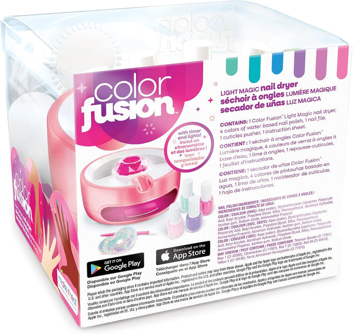 - Color Fusion Light up Nail Dryer - Kids Manicure Kit with Dryer - Nail Polish Set for Girls & Teens - Includes 4 Nail Polish Colors, Nail Dryer, Nail File, & Cuticle Pusher - Ages 8+