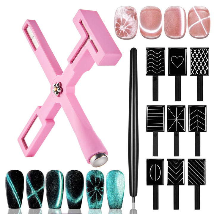 11Pcs Nail Magnet for Cat Eye Gel Nail Polish Magnet Set 5 in 1 Multifunction Wand Cat Eye Magnetic for Nails Cat Eye Magnets Sticks Magnet Nail Polish Design Tools Nail Art DIY
