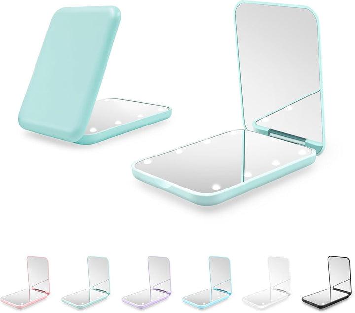 Compact Mirror, 1X/3X Magnification LED Pocket Mirror with Nternal Biattery, Mini Mirror for Purse, Pocket,Travel and Present (Pink)