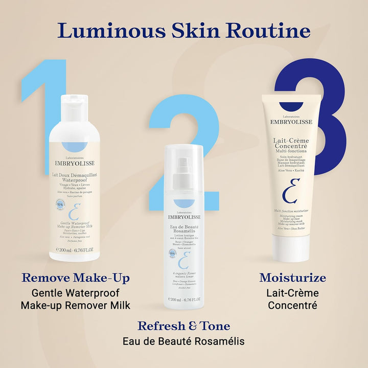 Gentle Waterproof Make-Up Remover Milk, 4-In-1 Hydrating Facial Cleanser for Sensitive Skin with Aloe Vera & Shea Butter, 6.76 Fl Oz