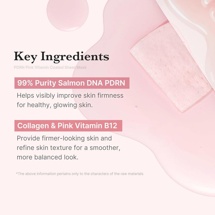 Salmon DNA PDRN Pink Vita Coating Sheet Mask 10EA - Korean Sheet Mask for Glass Skin - Luxurious Home Care Mask for Hydration, Firming, and Even Skin Tone, Korean Skin Care (22G 0.77 X 10Ea)
