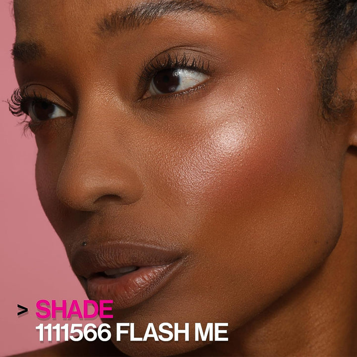 Megaglo Blushlighter, Blendable Blush & Highlighter Set, Shimmery Metallic Finish, Flash Me