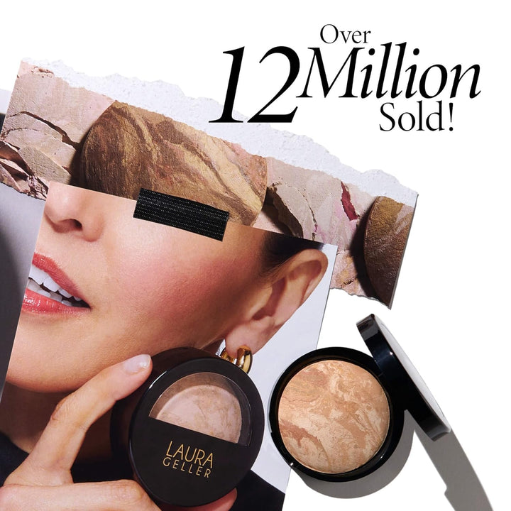 Award-Winning Baked Balance-N-Brighten Color Correcting Powder Foundation - Medium - Buildable Light to Medium Coverage - Demi-Matte Natural Finish