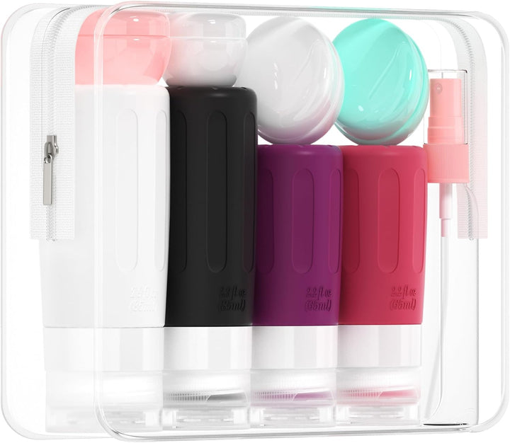 16 Pack Travel Bottles Set for Toiletries, TSA Approved Travel Containers Leak Proof Silicone Squeezable Travel Accessories 2Oz 3Oz for Shampoo Conditioner Lotion Body Wash (BPA Free)