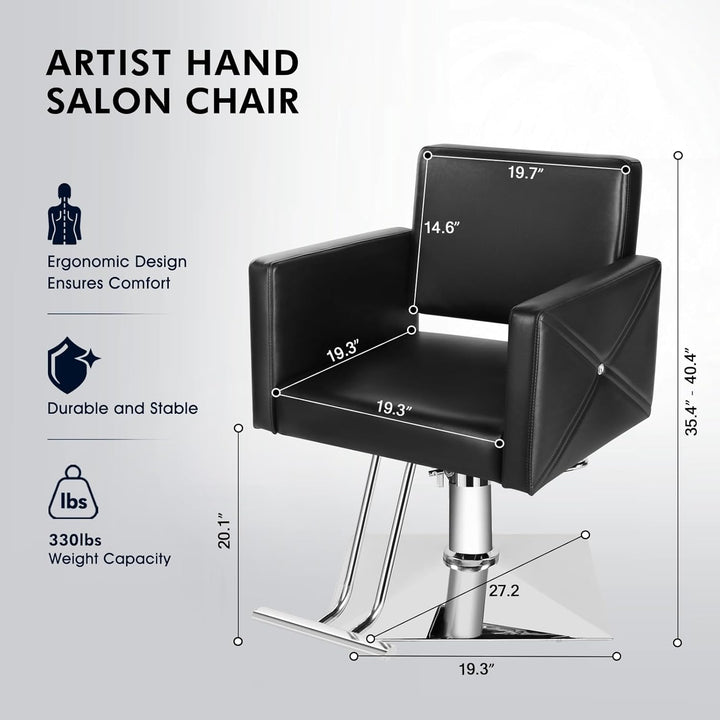 Salon Chair for Hair Stylist, Stylist Chair with Heavy Duty Hydraulic Pump, 360 Degrees Rolling Swivel Spa Beauty Equipment for Hair Stylist Women Man, Max Load Weight 330 Lbs