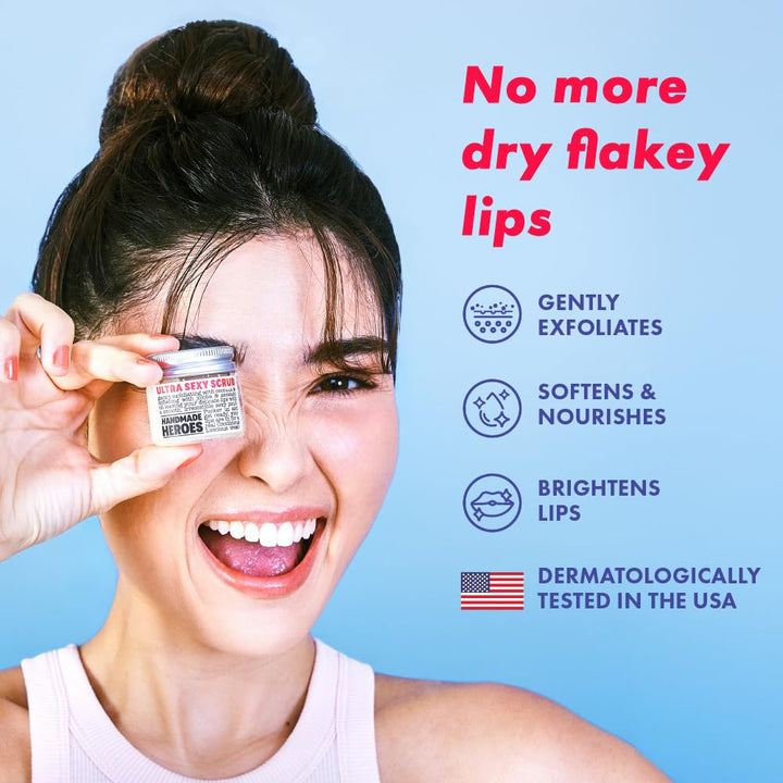 100% Natural Lip Scrub, Vegan Conditioning Coconut Exfoliator - Gentle Exfoliant, Sugar Polish and Scrubber for Chapped Dry Lips, 1Oz (Coconut Sorbet)