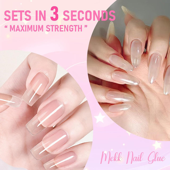 Nail Glue,Super Strong & Long-Lasting Nail Glue for Acrylic Nails,Press Ons & Nails Tips,Professional Adhesive for Nail Art Supplies,0.07Oz/Pcs (12PCS)