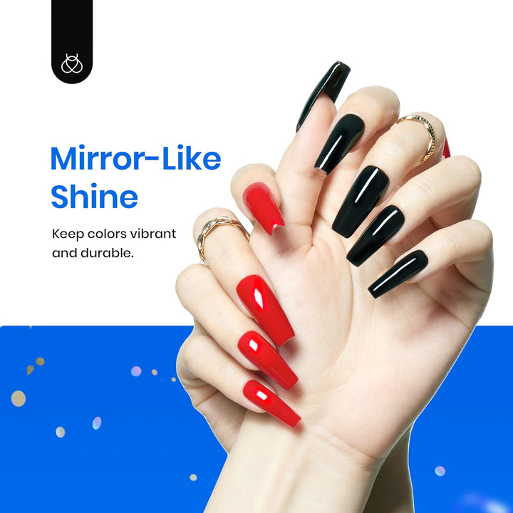 Beetles Extra Glossy Gel Top Coat - 15Ml Clear Glossy No Wipe Top Coat Gel Nail Polish High Shine Long Lasting Nail Surface Protection Manicure Fall Nail Gifts for Women