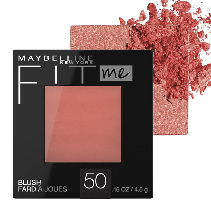 Fit Me Powder Blush, Lightweight, Smooth, Blendable, Long-Lasting All-Day Face Enhancing Makeup Color, Mauve, 1 Count
