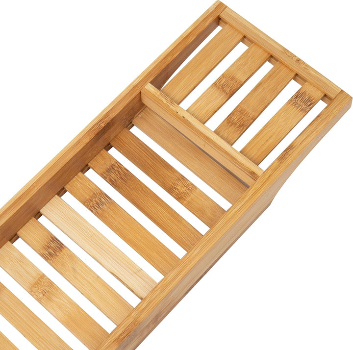Bathtub Tray, Shower Organizer, Bathroom Accessory, Wood Tray, Rayon from Bamboo, 27.5" L X 5.75" Wx 1.75" H, Brown