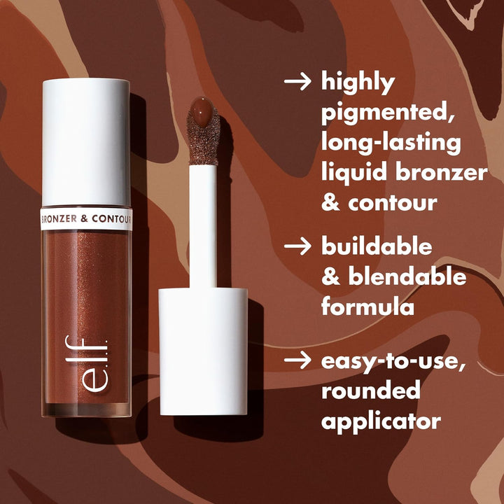 Camo Liquid Bronzer & Contour, Silky Highly Pigmented Formula, Creates a Long-Lasting Bronzed Glow & Natural Look, Vegan & Cruelty-Free, 2 Fair/Light