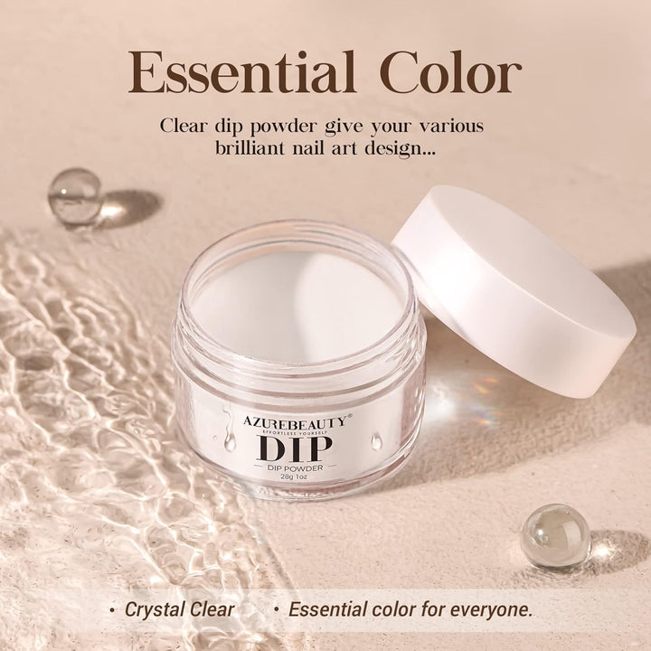 Clear Dip Powder for Nails, Essential Transparent Dipping Build Powder Crystal French Art Starter Manicure Beginner DIY Salon Home Gift, 1 Oz/28G