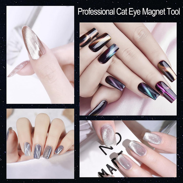3 in 1 Nail Magnet with Heart Shaped Cat-Eye Tool, Multifunctional Cat Eye Gel Nail Polish Magnet Pen, 3D Magnetic Nail Polish Stick for Home DIY, Salon, Studio, Nail Art Design Tools