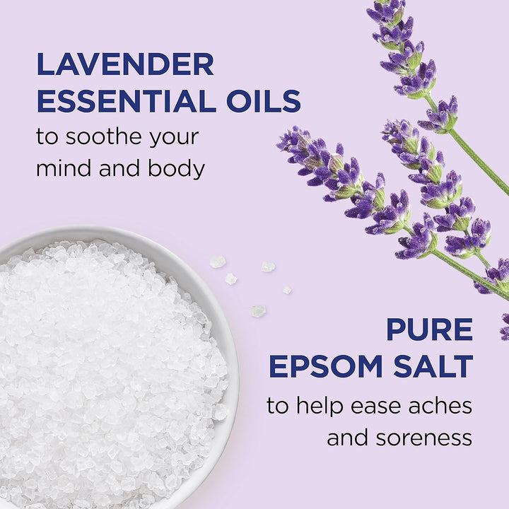 Pure Epsom Magnesium Salt Soak, Soothe & Sleep with Lavender, 3 Lb (Pack of 4)