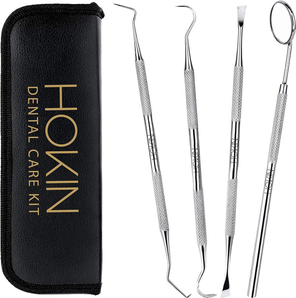 Dental Tools  Plaque Remover Teeth Cleaning Tool 4 Pcs Dental Care Kit Tooth Filling Repair Set Stainless Steel Dental Tools for Men Women Kids and Pet Care