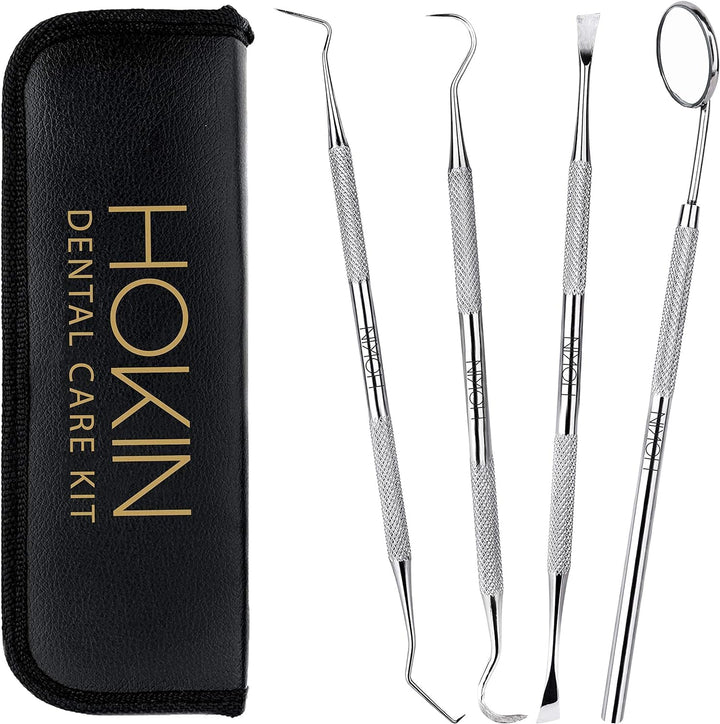 Dental Tools  Plaque Remover Teeth Cleaning Tool 4 Pcs Dental Care Kit Tooth Filling Repair Set Stainless Steel Dental Tools for Men Women Kids and Pet Care
