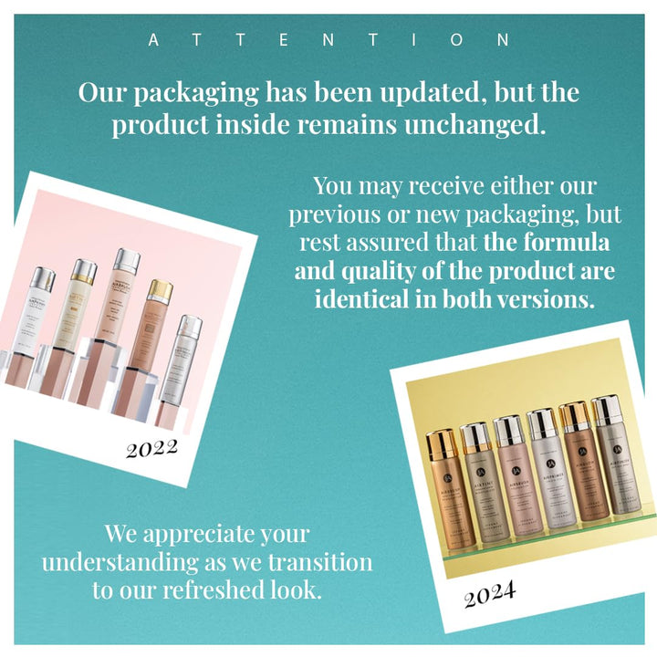 Magicminerals Airbrush Foundation – 2 Piece Set with Airbrush Foundation and Kabuki Brush - Spray Makeup with Anti-Aging Ingredients for Smooth Radiant Skin - Light Medium