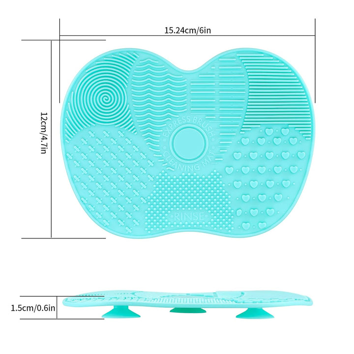 2 Pcs Silicone Make up Brush Cleaning Mat, Makeup Brush Cleaner Mats, Cosmetic Cleaning Pads, Portable Washing Tool with Suction Cup for Makeup Cosmetic Brushes