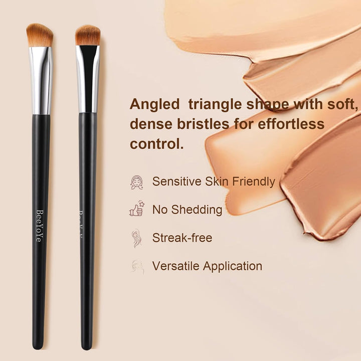 Concealer Brush,Triangle under Eye Makeup Small Foundation Brush Precise Coverage Dark Circles Face Contour Blending Brush