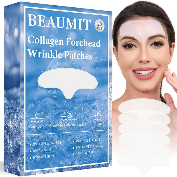 Forehead Wrinkle Patches Overnight 20 Pcs with Collagen, anti Wrinkle Patches, Forehead Wrinkles Beauty Treatment